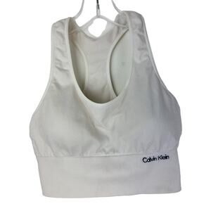 Calvin Klein White Sports Work Out Halter Top Size XS (968)